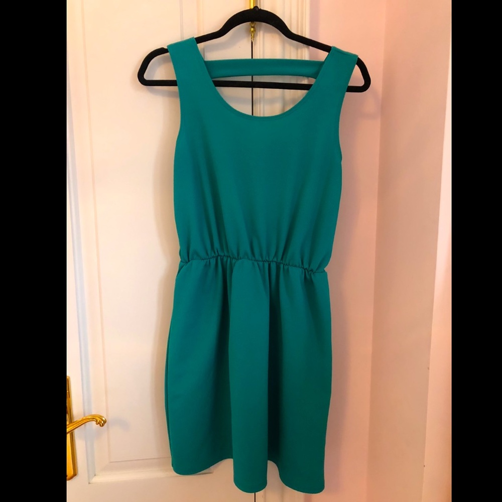 Pink Rose Turquoise Tank Dress sz L